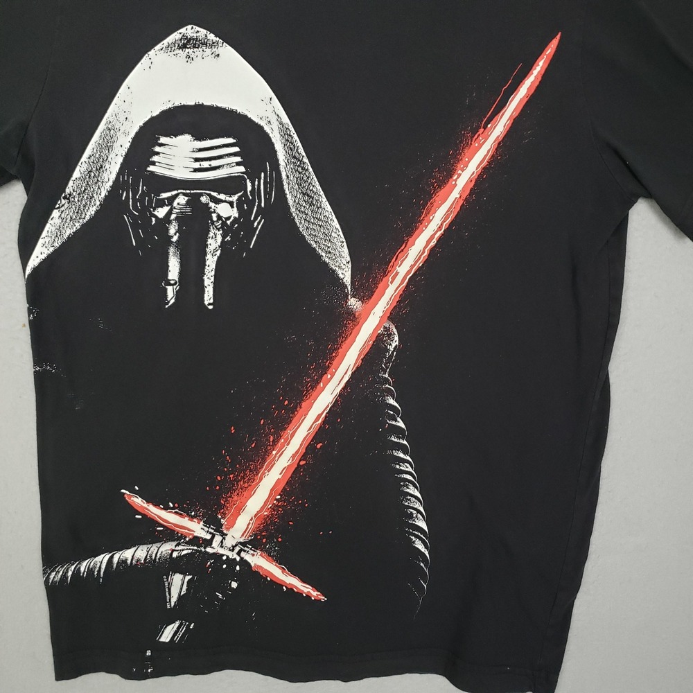 GAP Starwars The Force‎ Awakens Kylo Ren Graphic Tee Black Red Lightsaber Size L